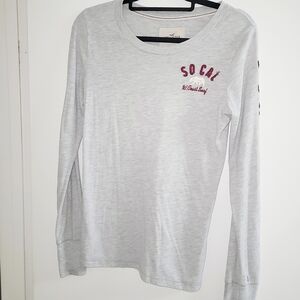 Hollister So Cal Surf Gray Long Sleeve T-Shirt | Casual Logo Tee